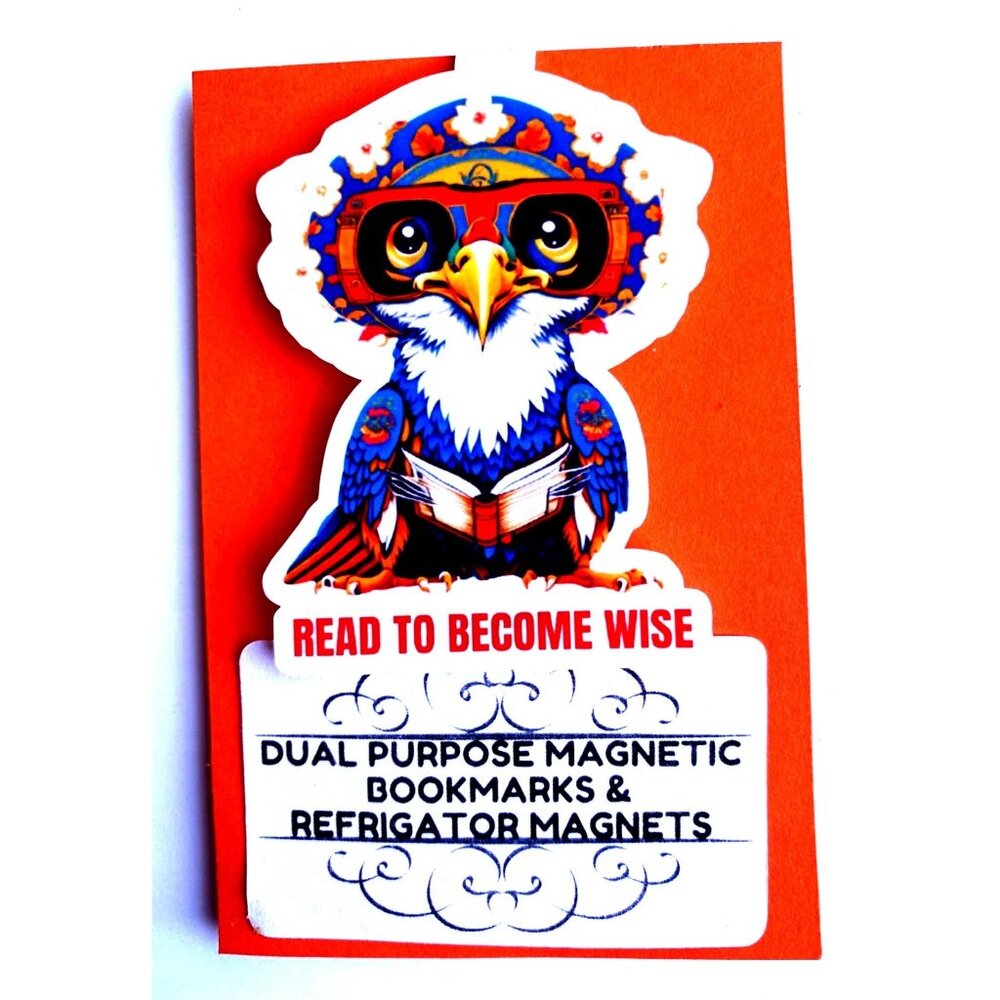 Hawk Read to Become Wise Dual Purpose Book Mark/Refrigerator Magnet